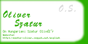 oliver szatur business card